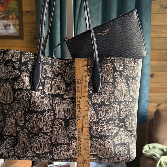 Kate Spade Navy and White Dog Tote Bag and Detachable Zip Bag - Picture 7 of 16